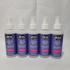 Lot of 5 Alberto VO5 Hair and Scalp Oil Spray Zero Frizz Marula Peppermint 5oz